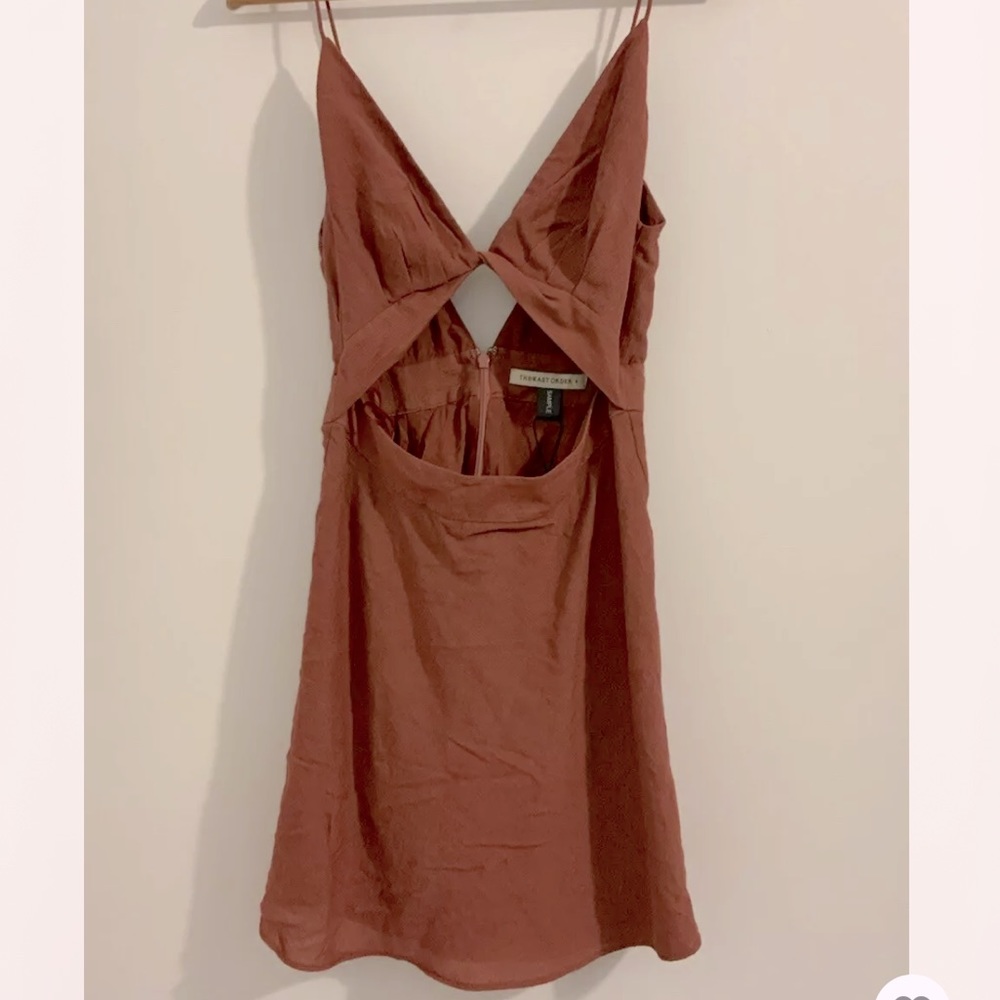 The East Order Womens Short Front Cut out  Dress Burnt Orange Size Small NWOT